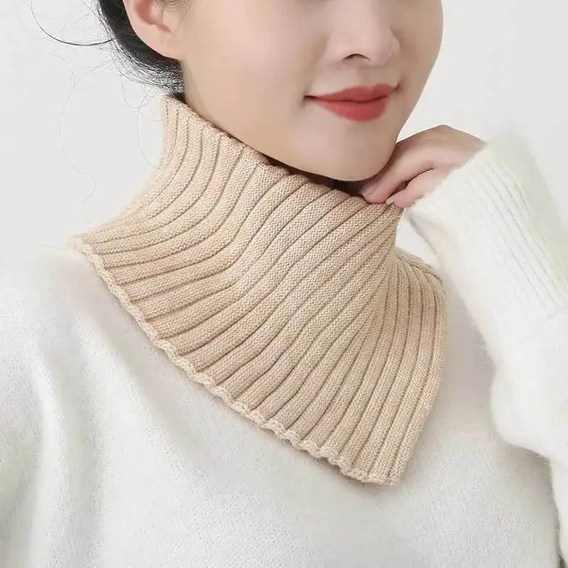 Mode couleurs foulard chaud résistant au froid enveloppement dame extérieur hiver tricoté écharpe anneau haute élastique laine col haut pour les femmes