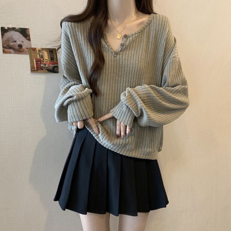 Vêtements pour femmes grande taille, printemps et automne, nouvelle collection, style européen et américain, haut à manches longues ample et léger, à porter en intérieur et en extérieur