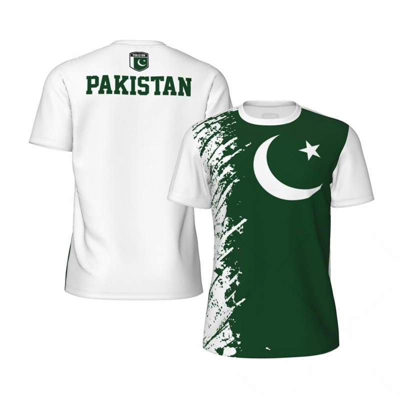 T-shirt de football Pakistan Feel pour hommes, maillot imprimé 3D, emblème national, t-shirts respirants à séchage rapide, t-shirts décontractés, mode estivale