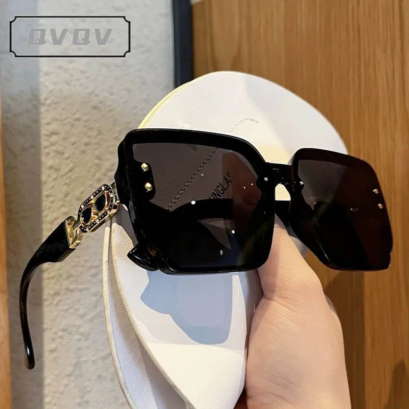 Lunettes de soleil carrées de luxe pour femmes, de haute qualité, surdimensionnées, vintage, tendance, pour la conduite, Gafas De Sol