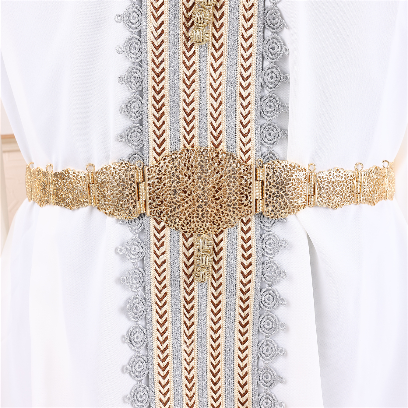Ceinture en alliage de mariée marocaine, longueur réglable, chaîne de corps pour dame, décoration de taille aristocratique française