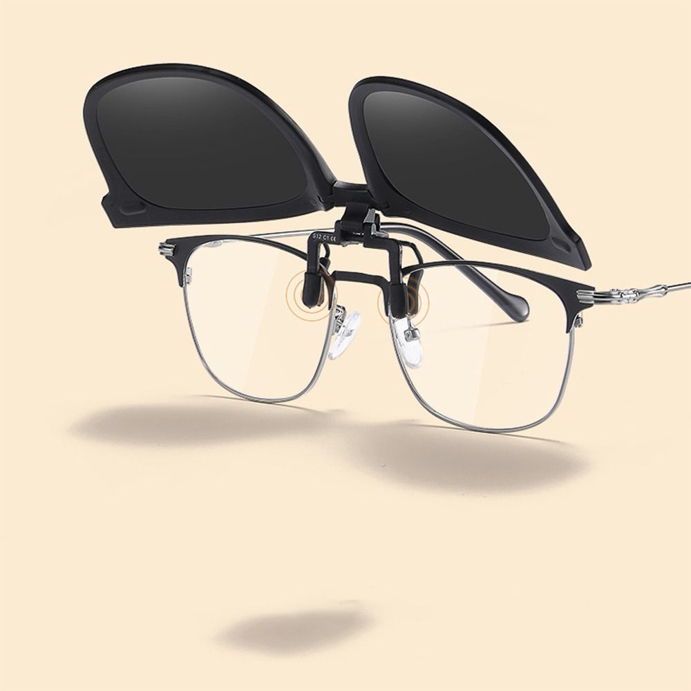 Lunettes de soleil polarisées à Clip, Protection UV 400, facile à transporter, monture carrée pliante, pour femmes et hommes