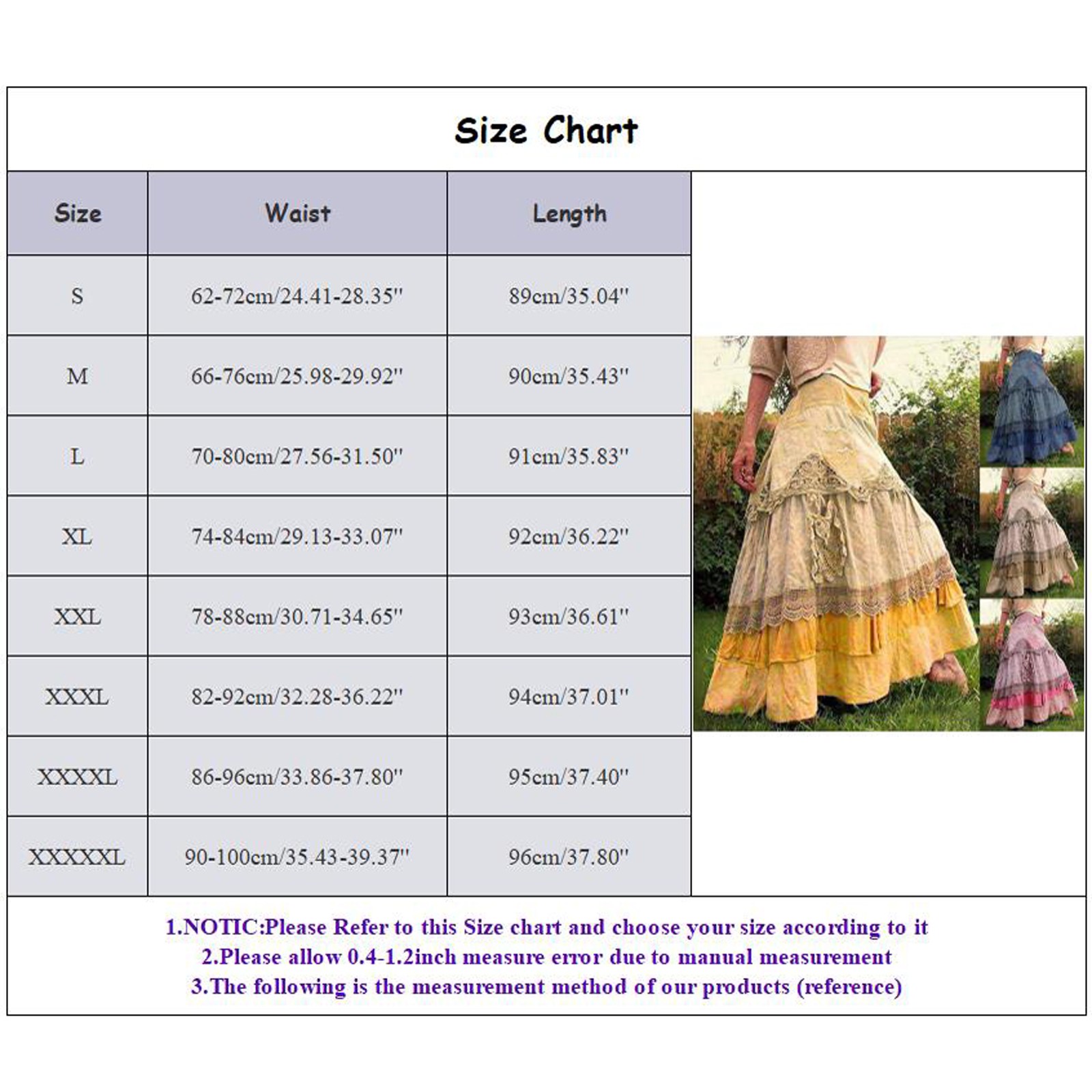 Robe bohème longue en dentelle pour femmes, jupe à plusieurs niveaux, jupes maxi, décontracté, uni, simple, t-shirt adt, été, 2024