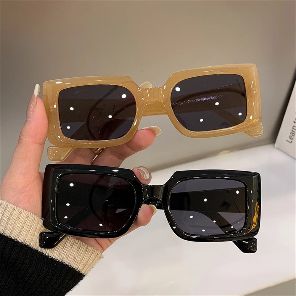 2025 nuances de couleur femmes petites lunettes de soleil noir à la mode lunettes carrées Vintage rétro vert lunettes femme unisexe lunettes en gros