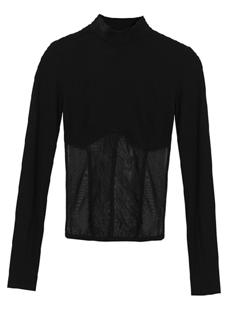 T-shirt à manches longues noir pour femmes, haut court, t-shirt slim, vêtements sexy, Y2K, été, printemps