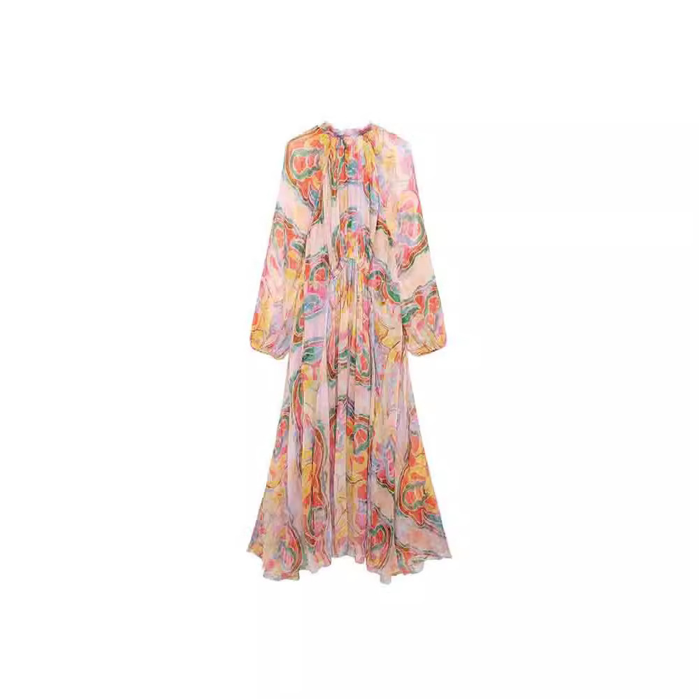Robe de plage décontractée à volants en cascade pour femmes, Chic, Patchwork, à lacets, manches mi-évasées, col rond, été, 2025