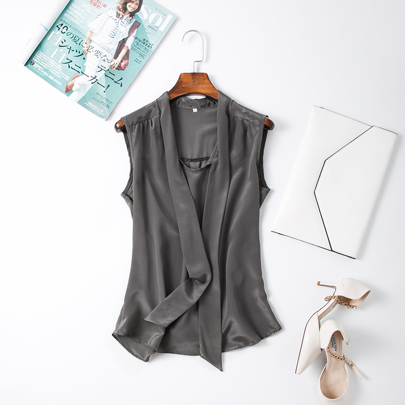 InjfibrTop-Chemise en émail At Fit pour femme, nœud décoratif, vêtements d'extérieur, 100% naturel, été, nouveauté