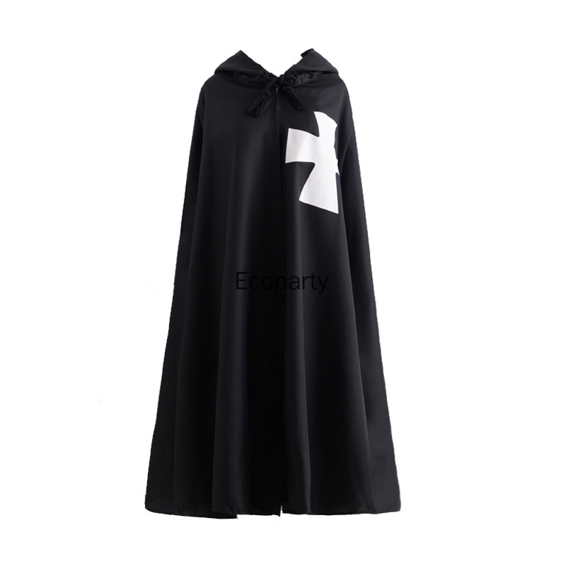 Costume croisé médiéval, Cape templier avec capuche, Robe Renaissance pour hommes, tenue d'halloween pour adultes et adolescents