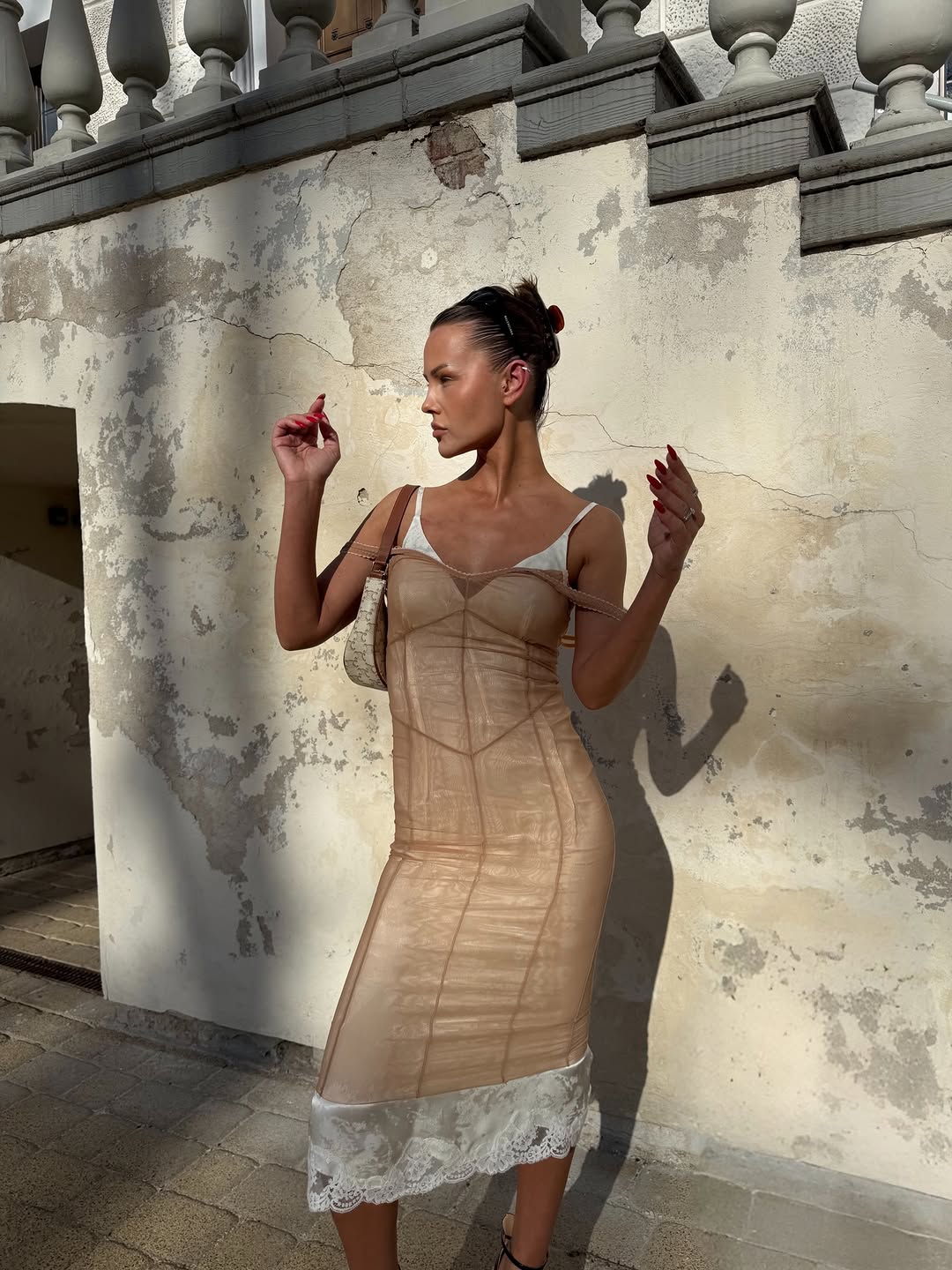 Ensemble jupe et débardeur sexy à pois pour femme, hauts à manches longues lanternes et jupes trompette évasées, tenue de plage printemps-été 2026