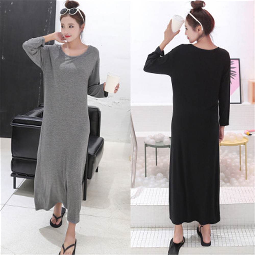 Robe Respirante à Manches sulfpour Femme, Vêtement de Maison Confortable, Droit, Couleur Unie, Simple, Respectueux de la Peau