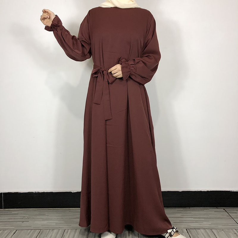Abaya – robe Maxi pour femmes musulmanes, manches à volants, haute qualité, avec poches, ceinture gratuite, EID Ramadan, vêtements islamiques, nouvelle collection