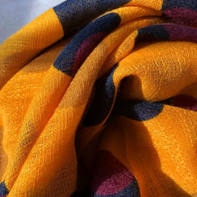 Écharpe en coton de marque de luxe pour femmes, écharpes chaudes en viscose, châles Pashmina, imprimé à pois orange, mode de créateur, hiver