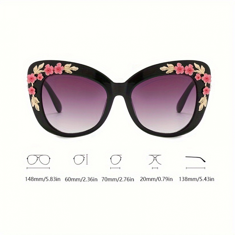Lunettes œil de chat Vintage pour femmes, nouveau style, à la mode, avec décor floral, Chic, luxe, tendance, unisexe, haute qualité, tendance, 2026