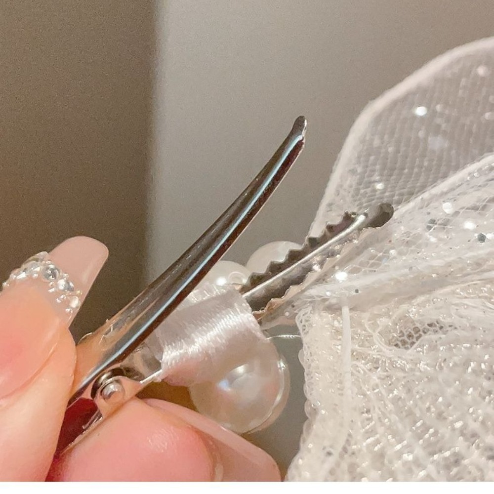 Pince à cheveux de mode haut de gamme, pince à cheveux féerique à pompon de perles, serre-tête ailes de papillon, accessoire de cheveux petite fée