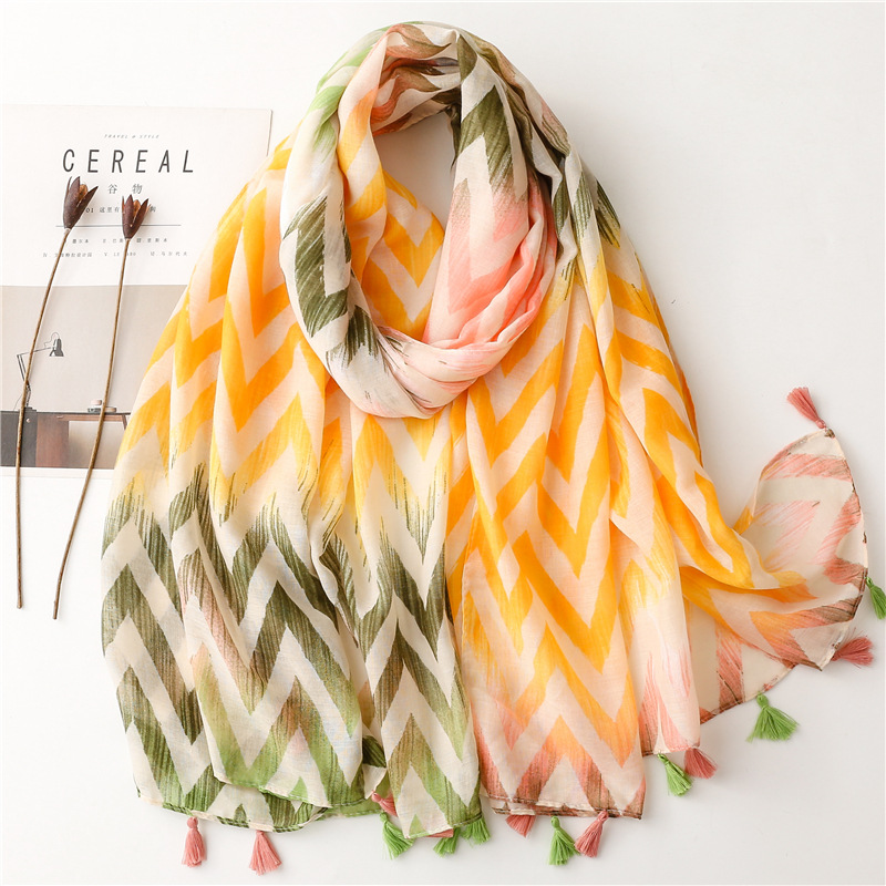 Écharpe en Viscose à Pompon Floral pour Femme, Châle et Enveloppes, Hijab, Bandeau de Cheveux, Foulard de Sauna Musulman de Luxe, 180x90cm