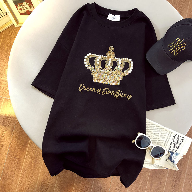 T-shirt à Manches Courtes en Coton pour Femme, Vêtement de Styliste de Luxe, Été