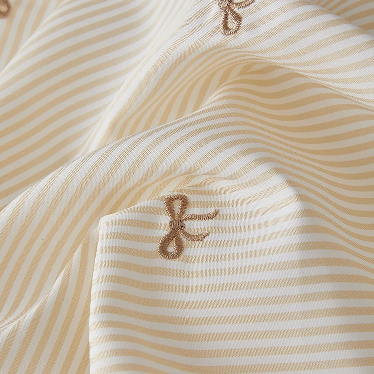 Tissu rayé brodé nœud papillon 140x50cm pour robe chemise, vêtements pour enfants, grand bandeau, tissu DIY pour vêtements de bébé