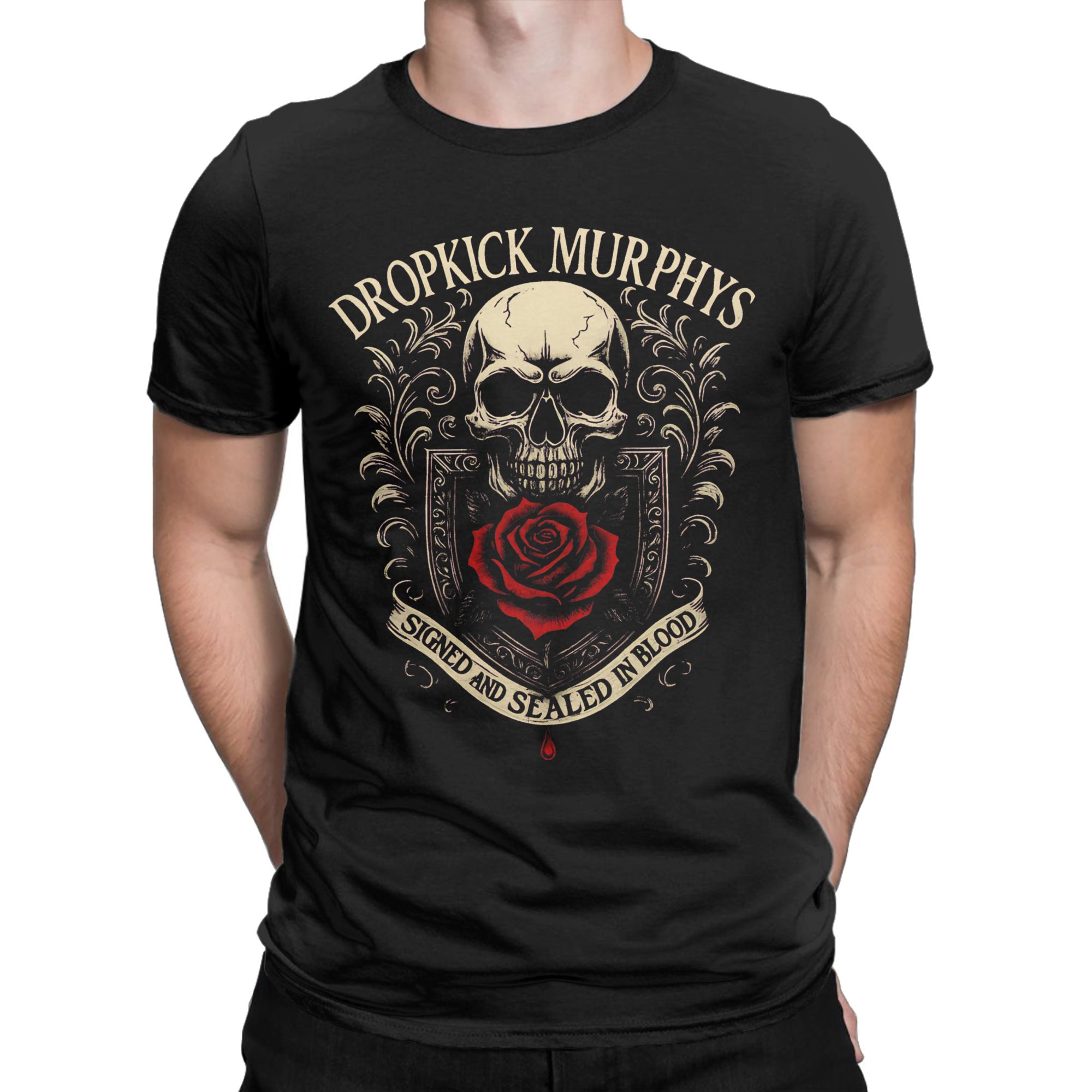 T-shirt décontracté Beach Dropkick Murphys, signé et scellé au sang, T-shirts à la mode en coton pour hommes, vêtements imprimés classiques