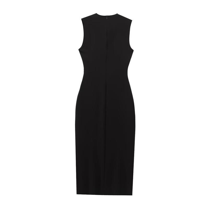 Robe femme noir robes longues printemps été 2025 boutonné sans manches robe d'été robes élégantes décontractées robes pour femmes