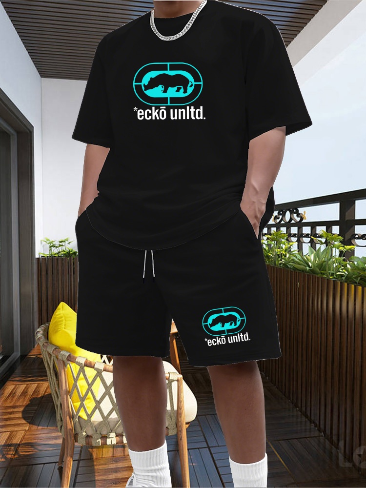 Nouvel ensemble de sport d'été pour homme : survêtement deux pièces tendance, idéal pour le fitness, la course et les loisirs, séchage rapide, manches courtes et short