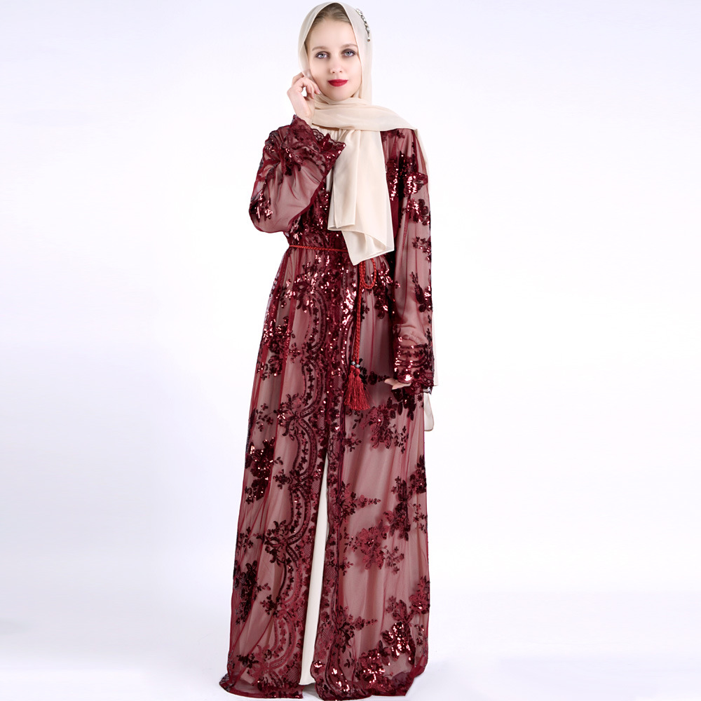 Abaya-Robe de ramadan en polyester pour femmes musulmanes, vêtements islamiques, hijab, caftan, Pakistan, turc, nouvelle collection