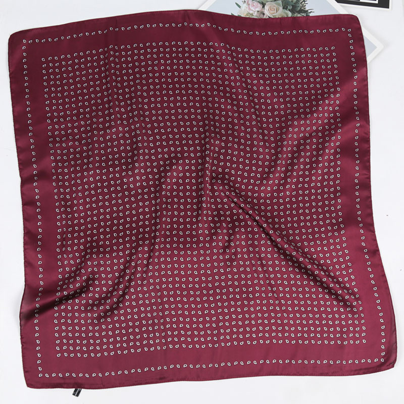 Foulard imprimé tendance pour femme, écharpe en soie, bandeau, bandana, foulards carrés de 70 cm pour femme, hijab, 6 couleurs