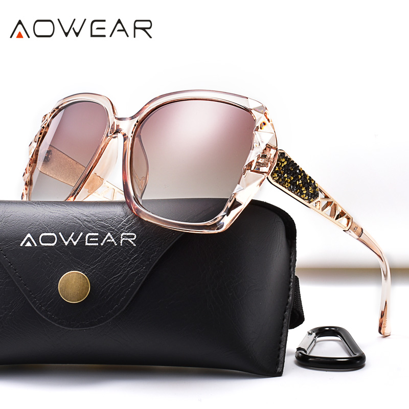 Femmes luxe dégradé surdimensionné lunettes de soleil femmes polarisées carré Vintage lunettes de soleil dames diamant nuances gafas de sol mujer