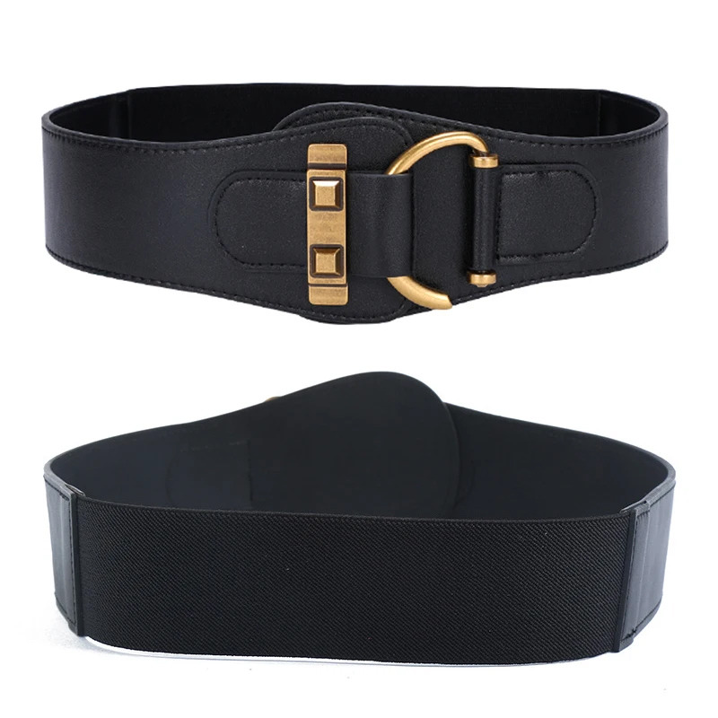 Ceinture large élastique en PU pour femmes, élégante, tendance, Design léger, pour robes, manteaux et costumes, ceinture Corset