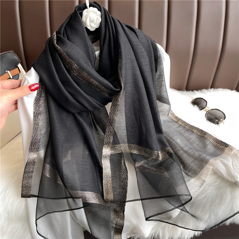 Foulards élégants pour femmes, châles et enveloppes légers en soie pour robes de soirée et de mariage