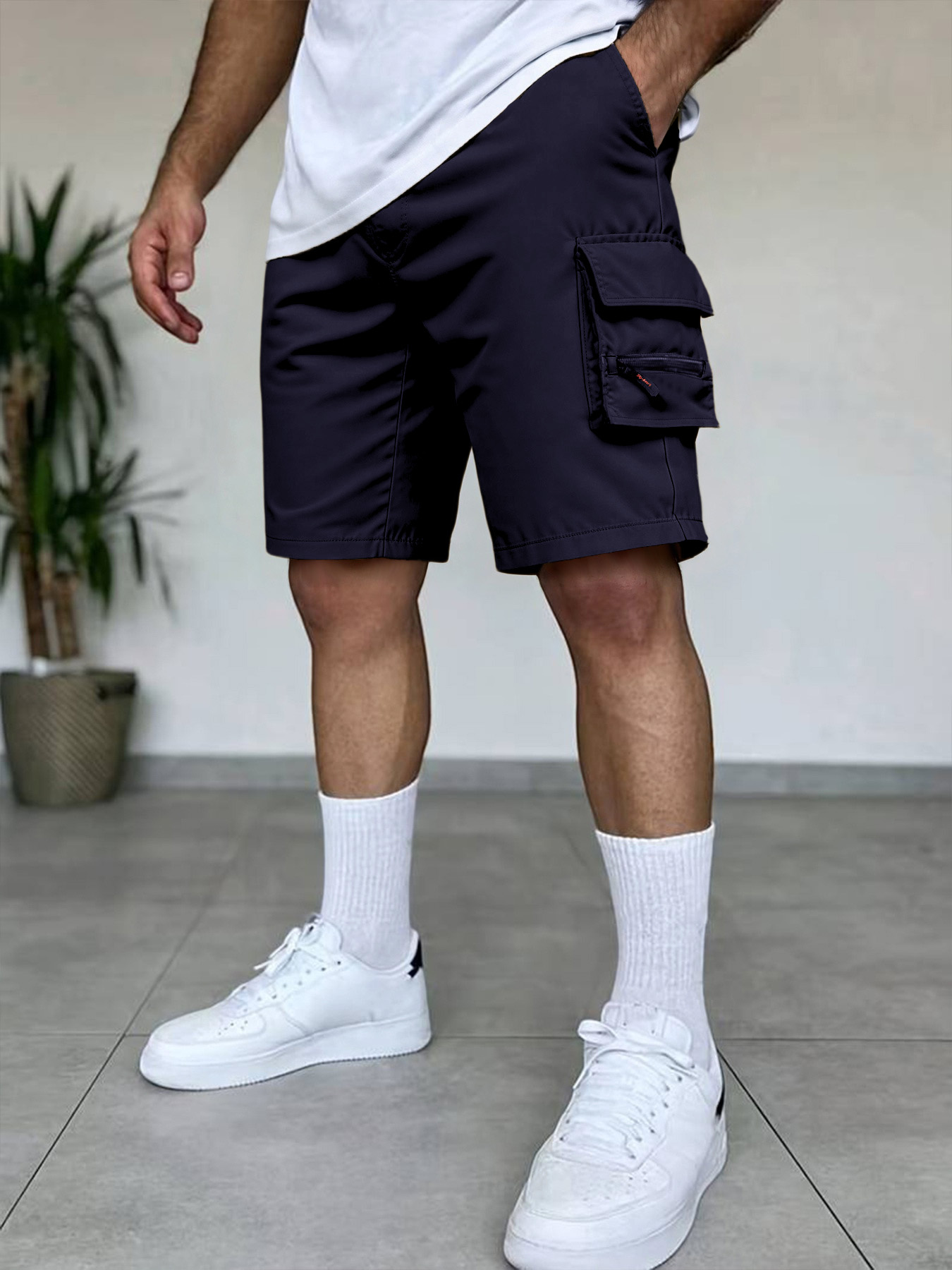 Short Cargo d'été pour hommes, ample, décontracté, taille élastique, Jogging en plein air, tactique, multi-poches, pantalon court de travail et de randonnée