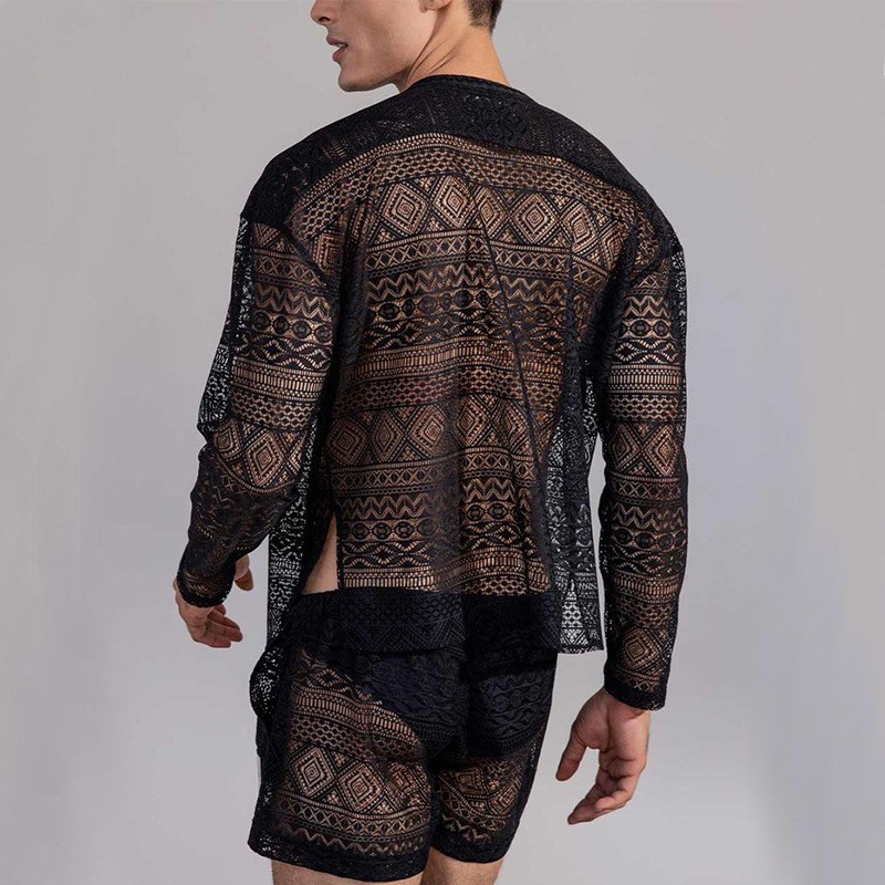 Ensemble de mode pour homme, chemise à manches longues et short décontracté, tenue quotidienne d'été, ensemble de survêtement décontracté pour homme