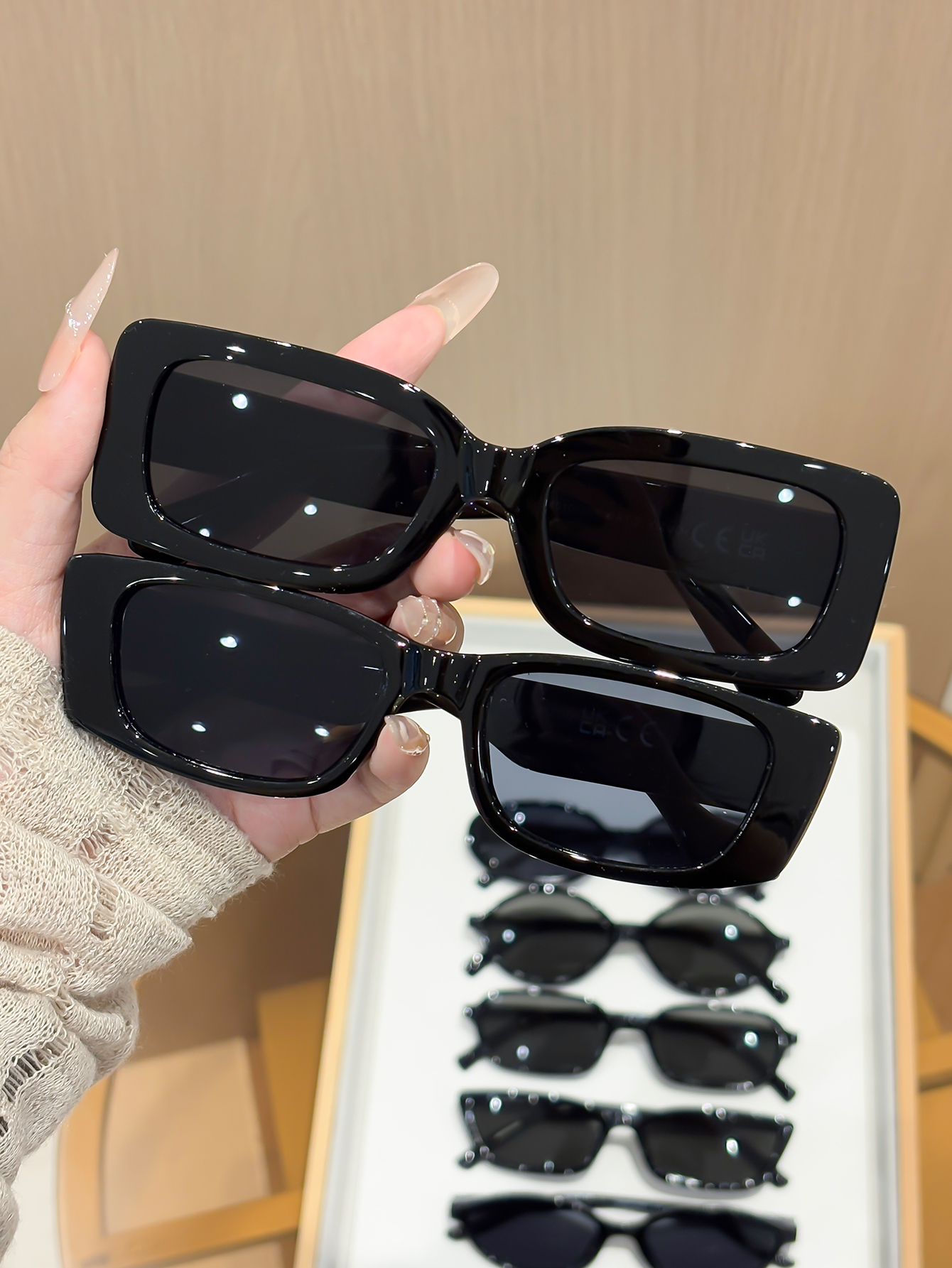 Ensemble de lunettes de soleil à monture géométrique, 8 pièces, à la mode, pour la conduite, tenues décontractées et quotidiennes