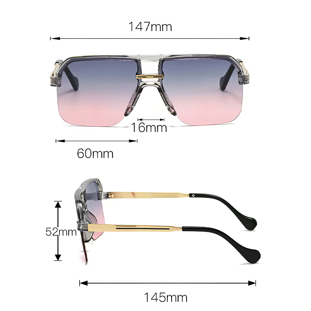 Lunettes de soleil carrées à monture transparente pour femmes, verres dégradés jaunes et roses, mode moderne, cadeau pour un ami, nouveau, 2025
