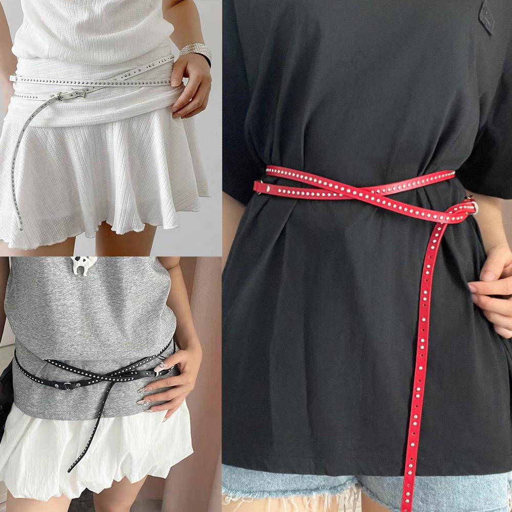 Ceinture Double fine, sangle de taille utile, longue, Double couche, Version Fine, tendance, boucle, Design de Niche, DIY