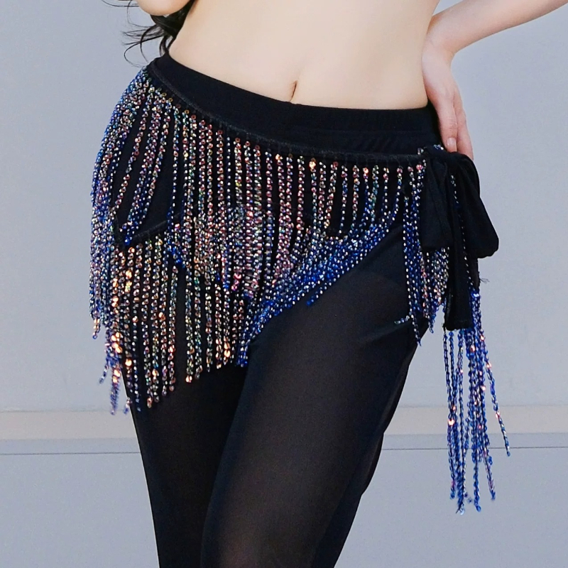 Ceinture de danse orientale pour femmes, ceinture à sequins et franges, accessoires de performance de danse orientale pour adultes et enfants