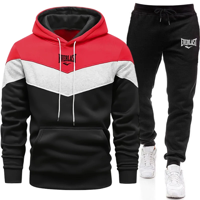 Ensembles pour hommes : sweats à capuche et pantalons de survêtement, tenue de sport décontractée urbaine à manches longues, ensemble de jogging pour homme, confortable et chaud pour la maison et l'extérieur