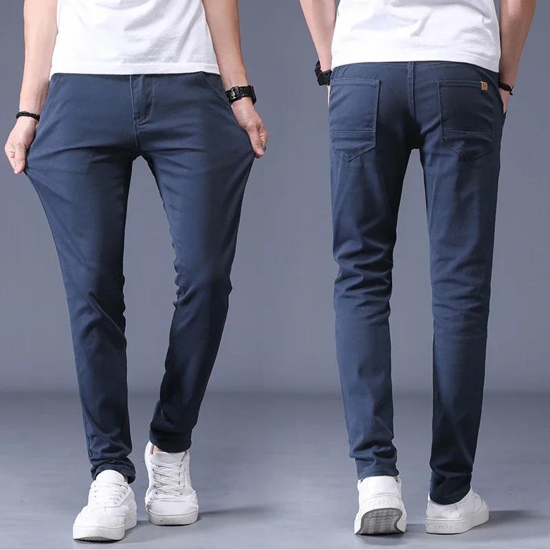 Viser classiques en coton pour hommes, pantalons décontractés, pantalons Slim Fit, vêtements de marque FJMale, nouvelle mode d'affaires, 2023