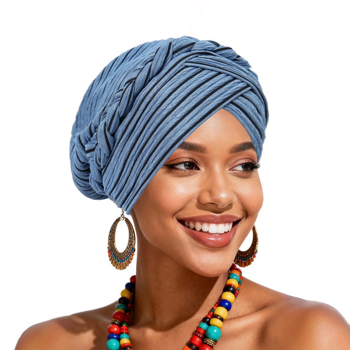 Nouveau Turban Musulman Tressé pour Femme 2026 – Hijab Doux Extensible, Foulard Chimio, Couvre-Chef, Voile Islamique