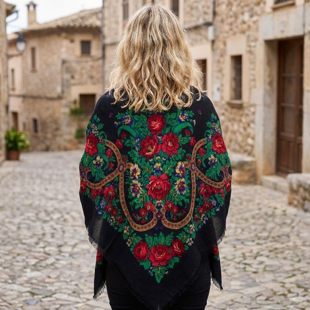 Écharpes châles pour femmes 130×130cm, foulard carré russe de luxe respirant, imprimé floral, châle ethnique fin, bandana d'été