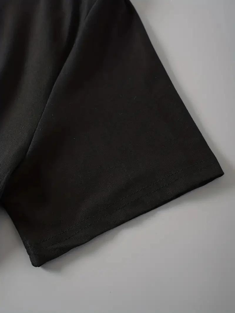 T-shirt à manches courtes avec imprimé lettres et animaux, décontracté, pour tous les jours, pour tailles asiatiques S-5XL