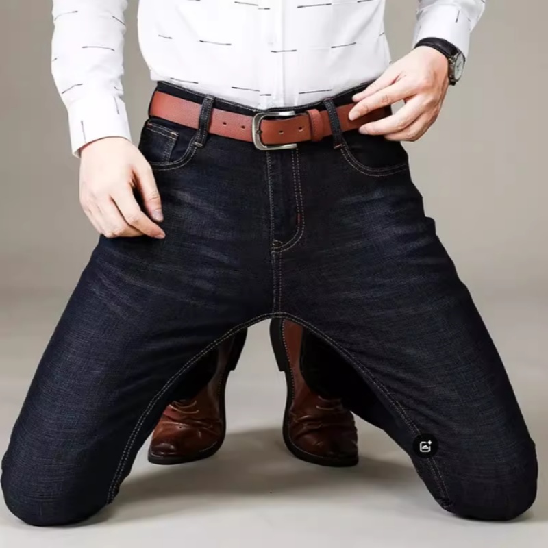 Jean droit pour homme, nouvelle collection 2026, extensible, coupe ajustée, confortable, en denim doux, pantalon de ville, vêtements de marque pour homme