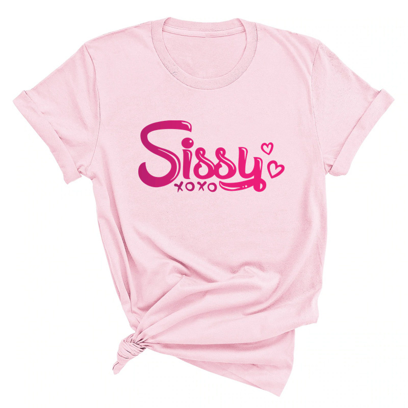 Grande taille SISSY lettres imprimer T-Shirt nouvelle femme Sexy T-Shirt Kawaii vêtements mode femmes chemises haut pour fille T-Shirt surdimensionné