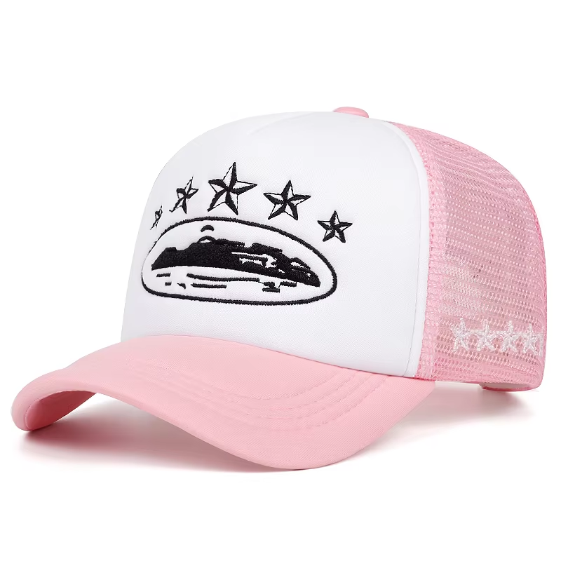 Casquette en maille de coton brodée cinq étoiles pour hommes, casquette de baseball rétro tendance, casquette Hip Hop pour femmes, casquette de sport et de loisirs, casquette décorative