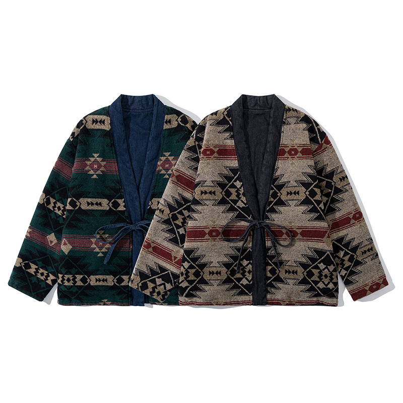 Manteau réversible vintage Haori japonais, cardigan de poche, veste chaude, kimono d'hiver, vêtements asiatiques traditionnels, mode 2024