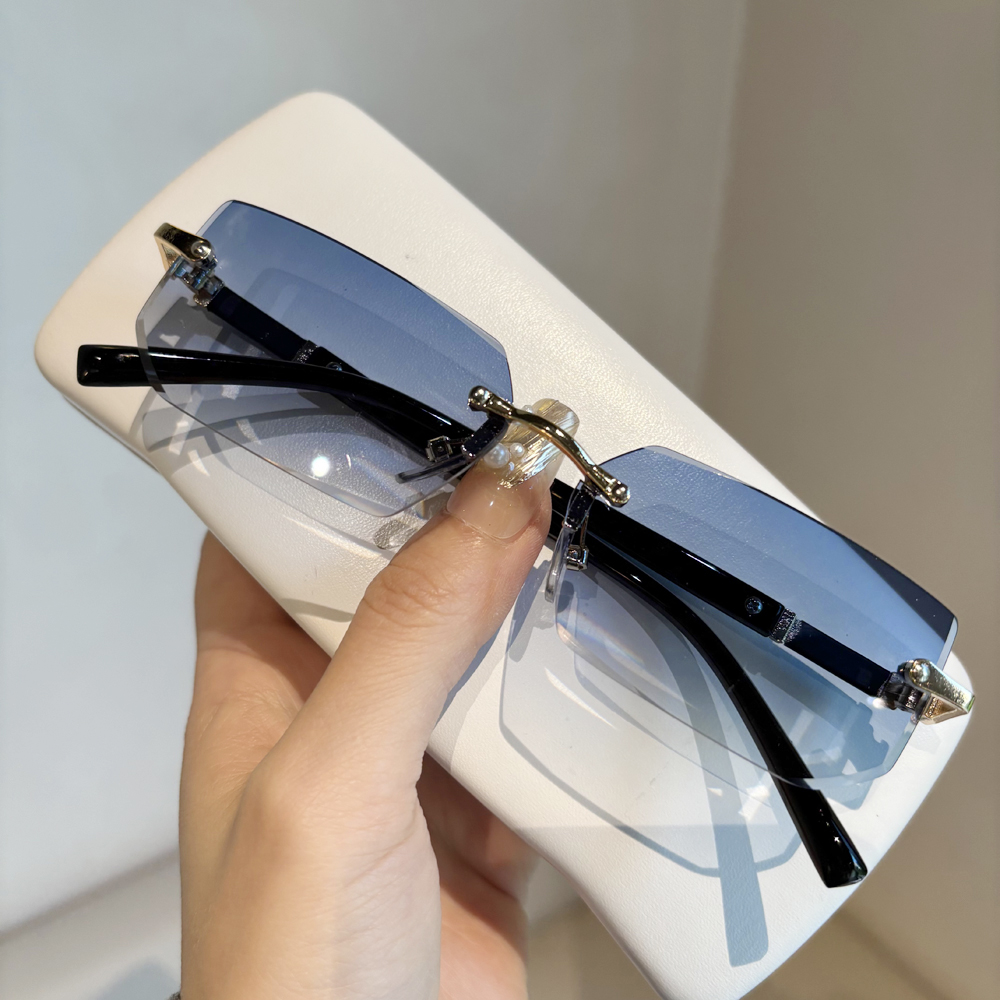 Lunettes de soleil sans monture couleur océan pour hommes et femmes, décontractées, ultra légères, de haute qualité