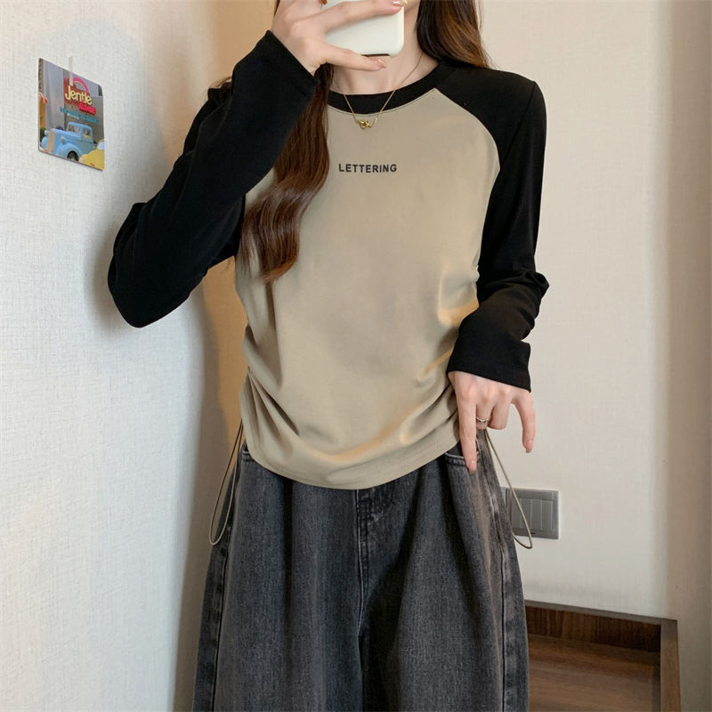 Vêtements pour femmes de grande taille, t-shirt à manches longues, ample et fin, décontracté, polyvalent, avec cordon de serrage, nouvelle collection printemps et automne