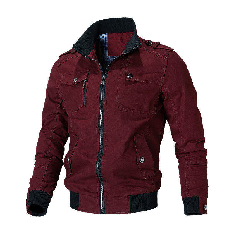 Nouveaux hommes veste décontractée mode coupe-vent veste manteau automne rue mode solide coton veste haute rue moto vestes