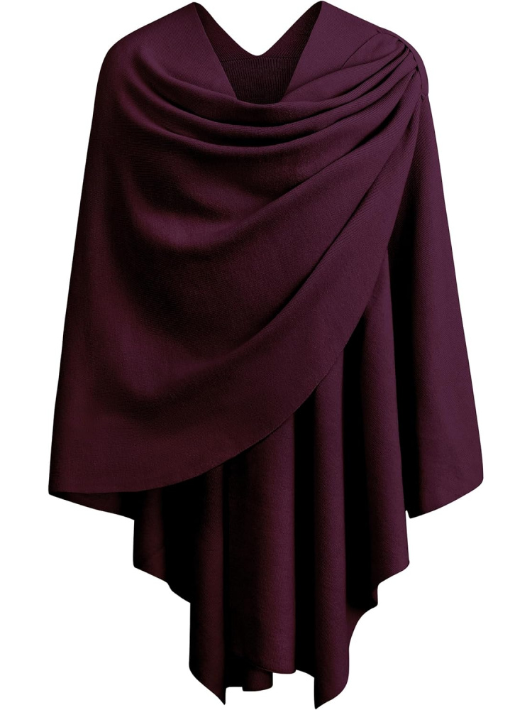 Grand Poncho croisé sur le devant pour femme, pull enveloppant, châle élégant tricoté, Cape pour l'automne et l'hiver