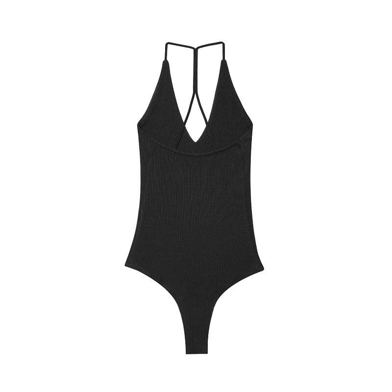 MUJER blanc noir body pour femmes Sexy dos nu body femmes licou Bustier combinaisons pour femmes été plage Corset femmes haut
