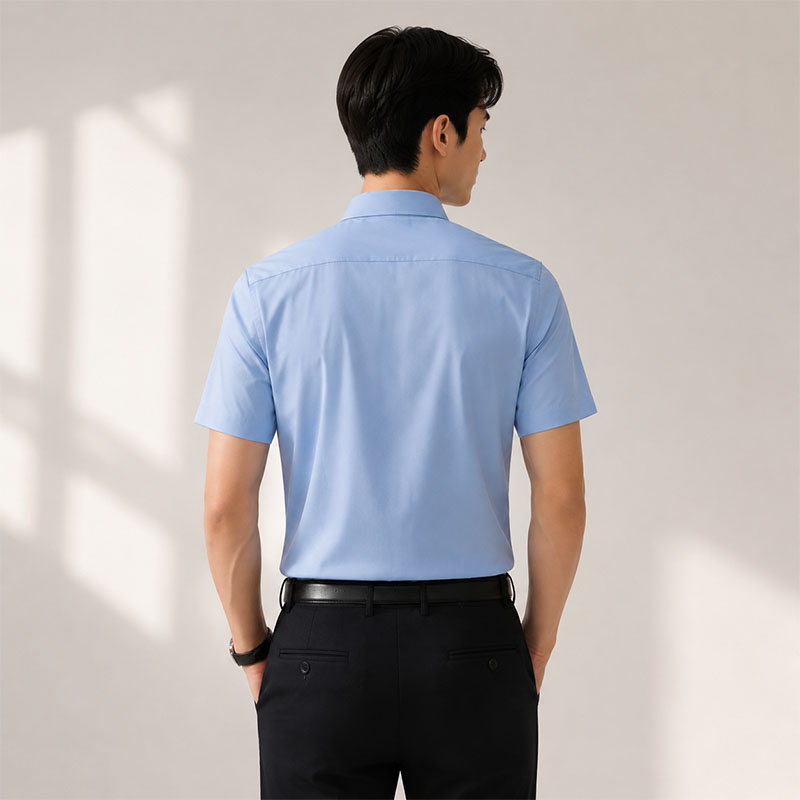 Chemise habillée à manches courtes pour homme, en coton doux et agréable pour la peau, respirante, boutonnée avec poche, haut décontracté d'été pour homme